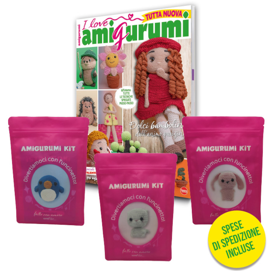 Copertina Kit Amigurumi Gatto + Pinguino + Coniglio