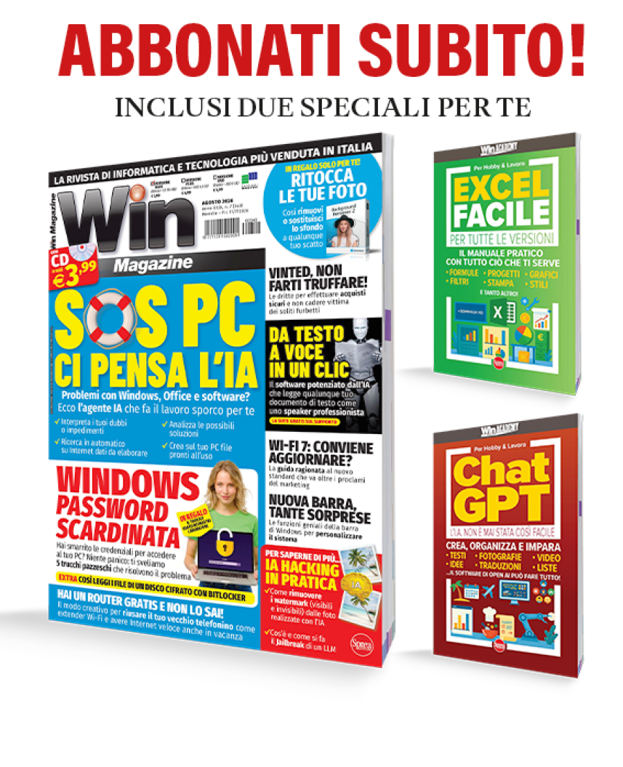 Copertina rivista Abbonamento Win Magazine + 2 speciali inclusi