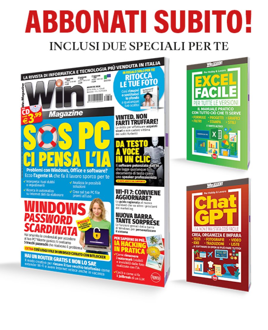 Copertina Abbonamento Win Magazine + 2 speciali inclusi