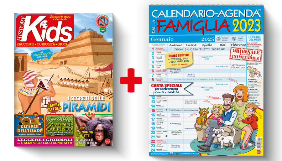 Copertina rivista History Kids e il calendario della Famiglia