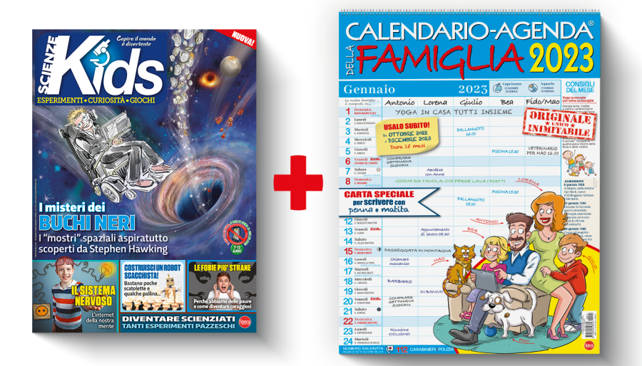 Copertina rivista Scienze Kids e il calendario della Famiglia