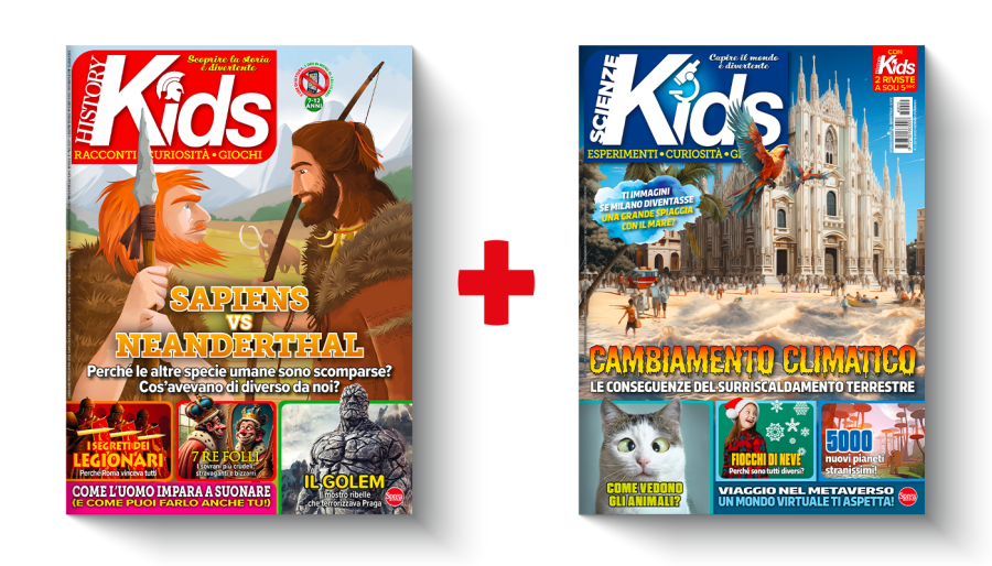 Copertina rivista Scienze Kids e History Kids cartaceo