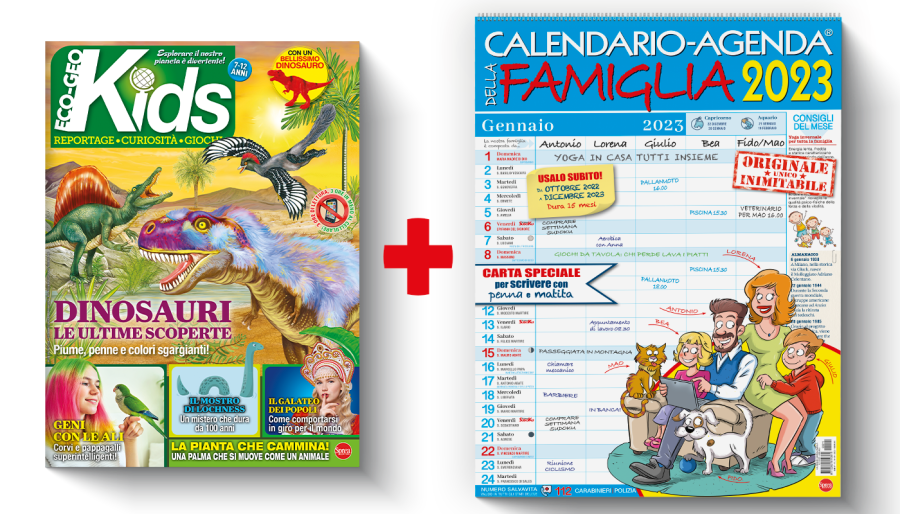 Copertina rivista Eco Geo Kids e il calendario della Famiglia