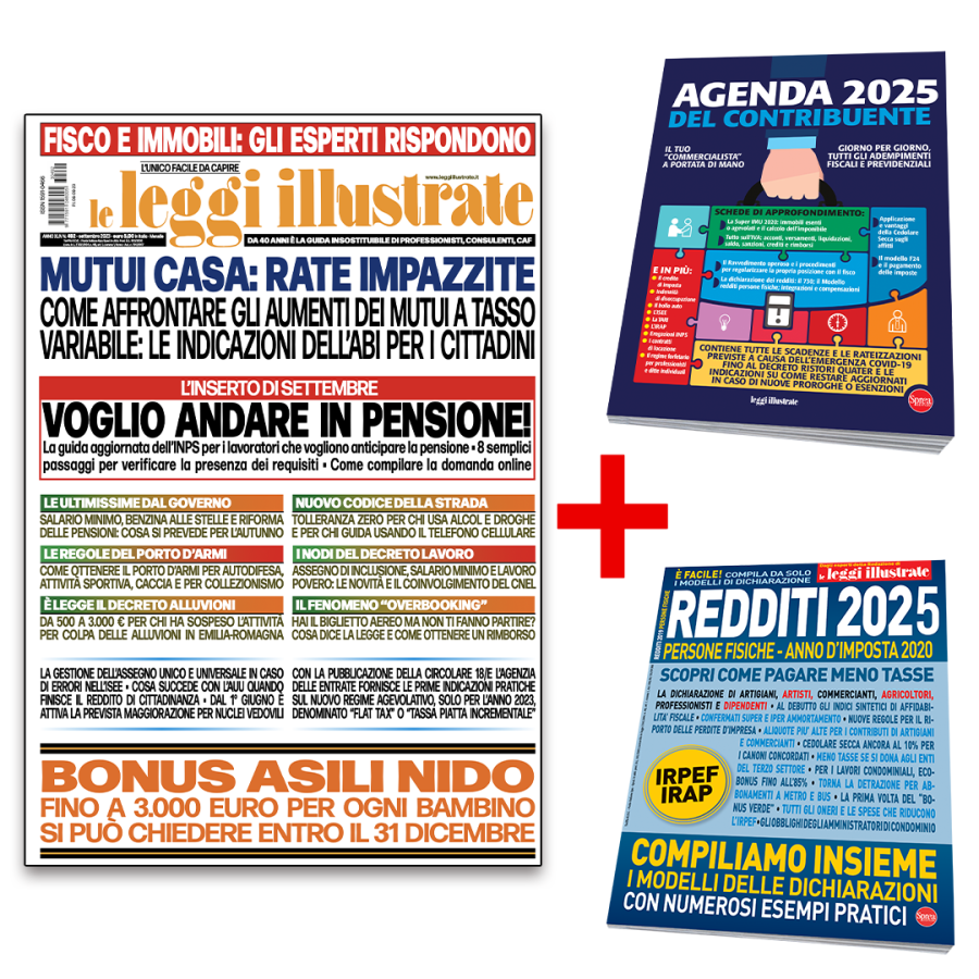 Copertina rivista Leggi Illustrate + Agenda 2025 + Redditi 2025