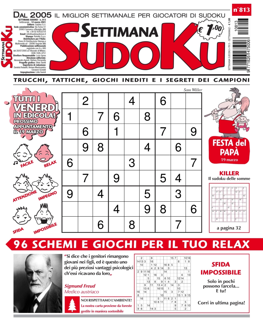 Copertina Settimana Sudoku n.813