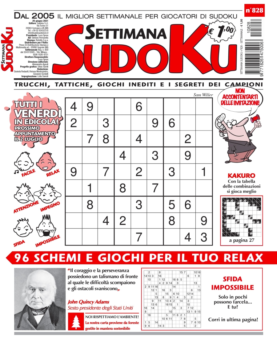 Copertina Settimana Sudoku n.828