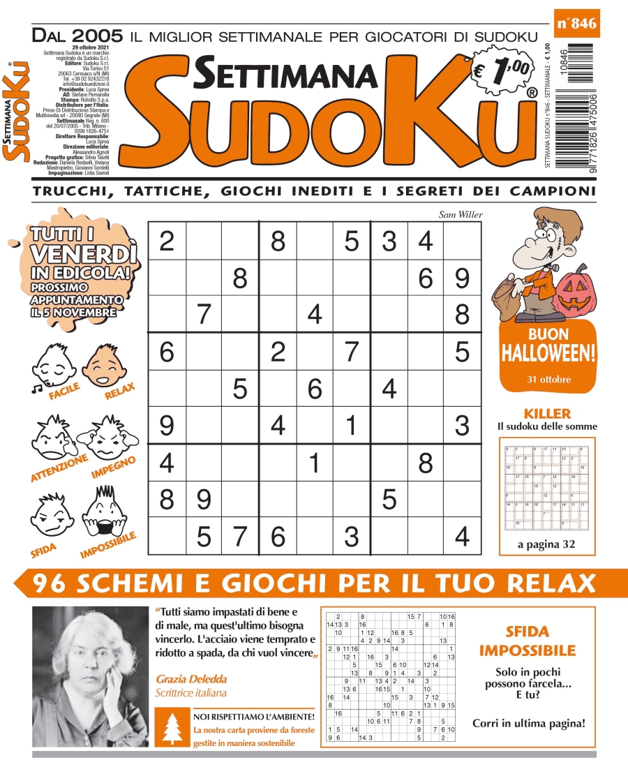 Copertina Settimana Sudoku n.846
