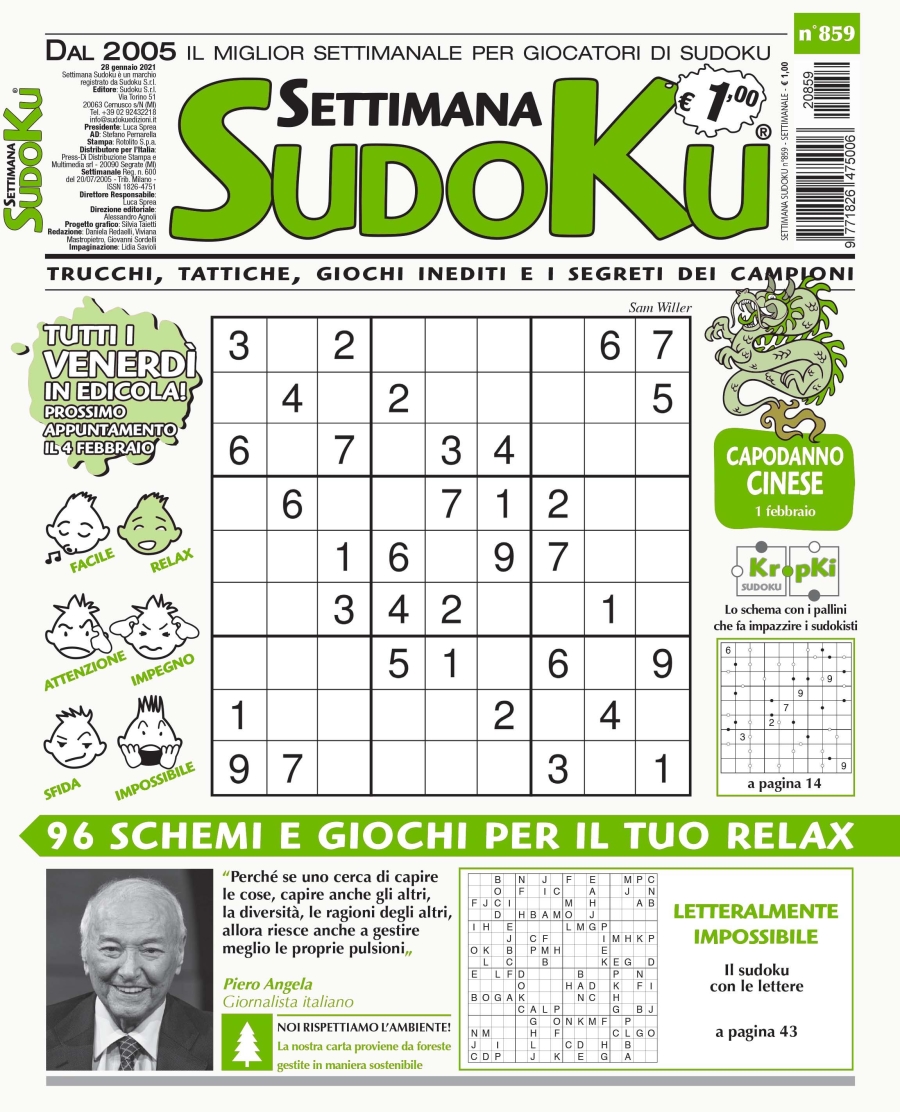 Copertina Settimana Sudoku n.859