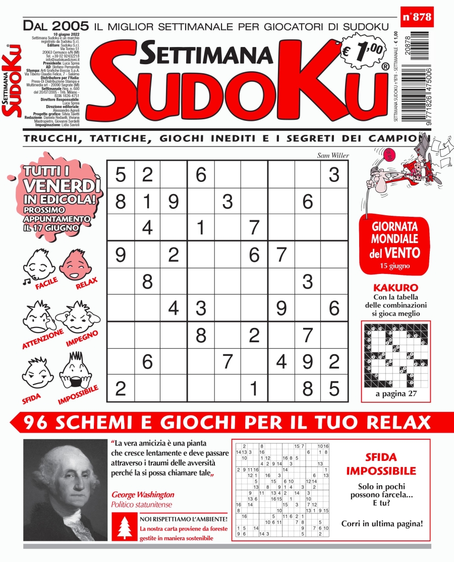 Copertina Settimana Sudoku n.878
