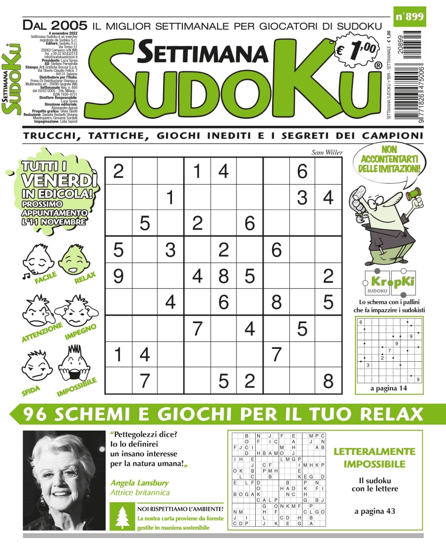 Copertina Settimana Sudoku n.899