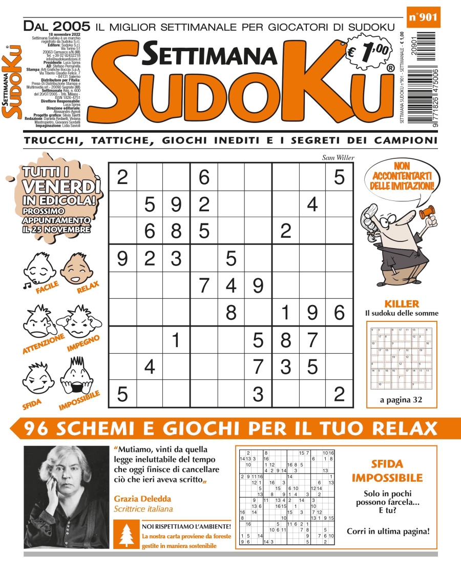 Copertina Settimana Sudoku n.901