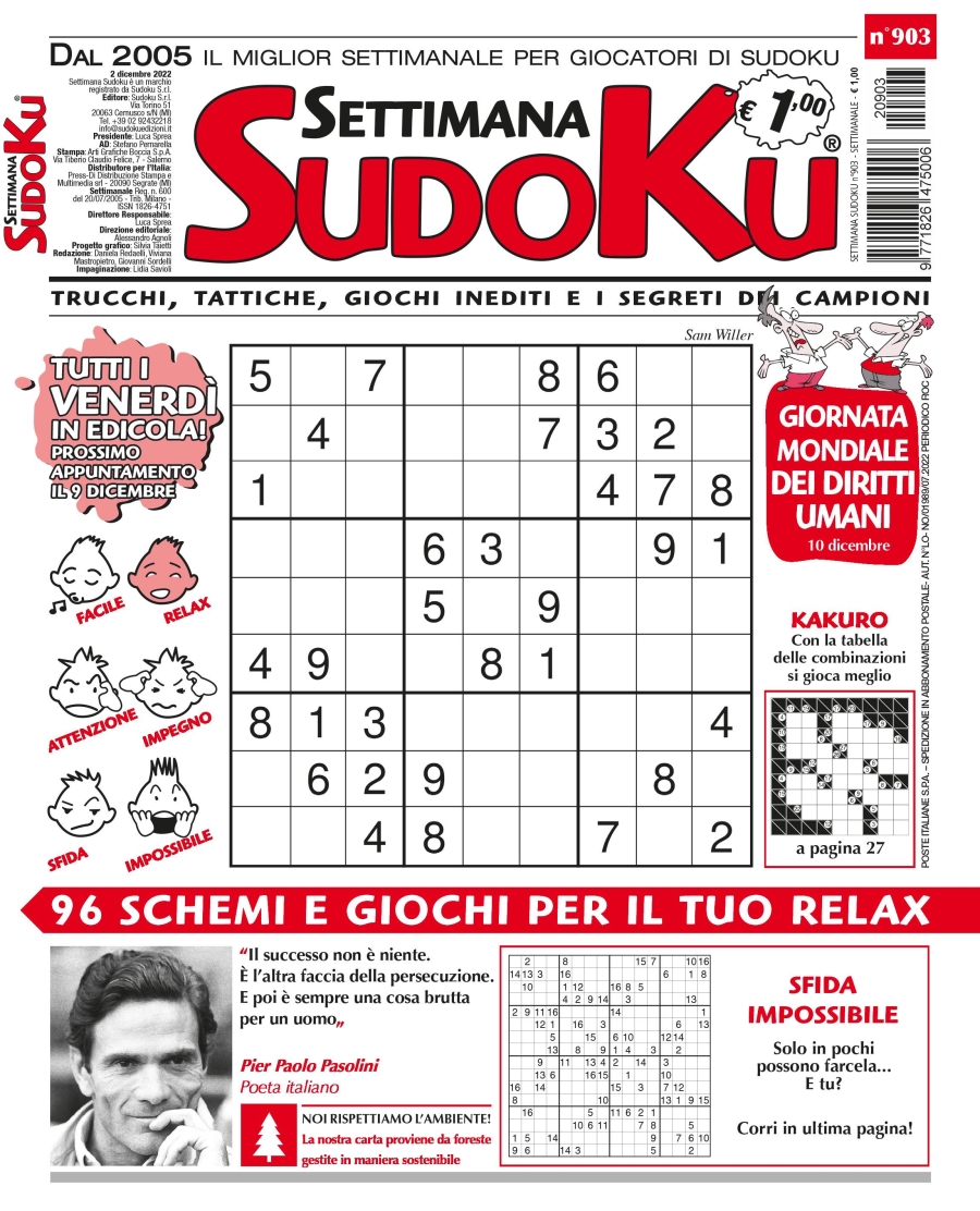 Copertina Settimana Sudoku n.903
