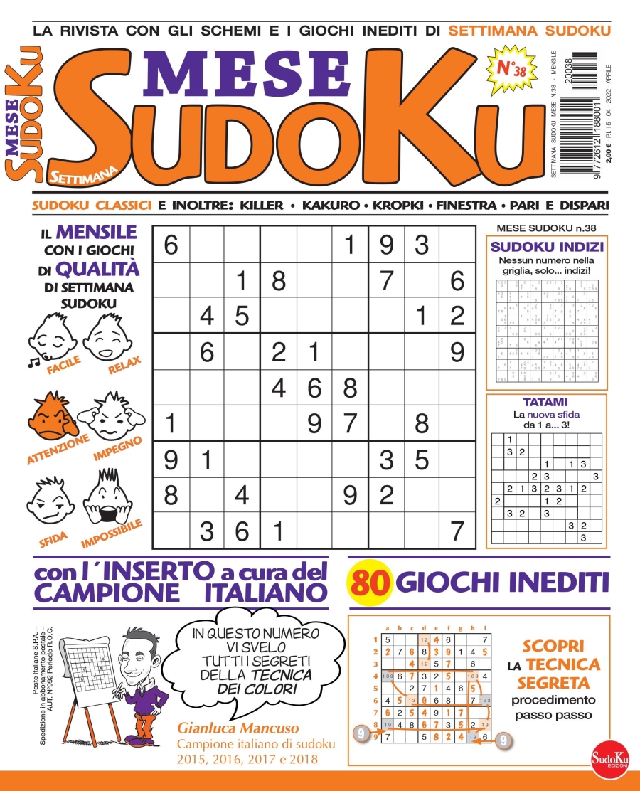 Copertina Settimana Sudoku Mese n.38