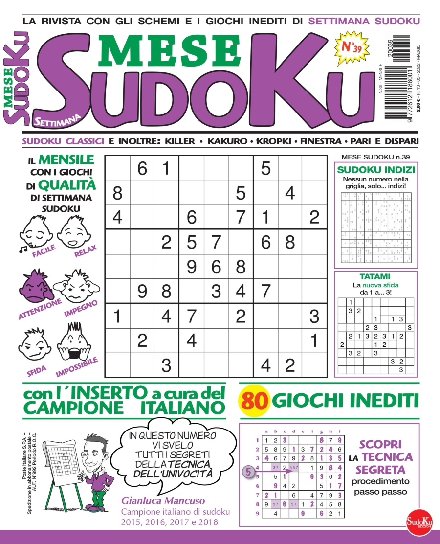 Copertina Settimana Sudoku Mese n.39
