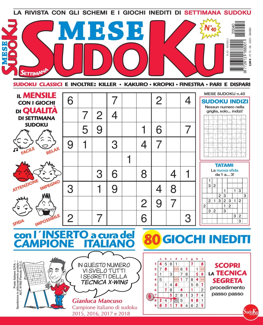 Copertina Settimana Sudoku Mese n.40