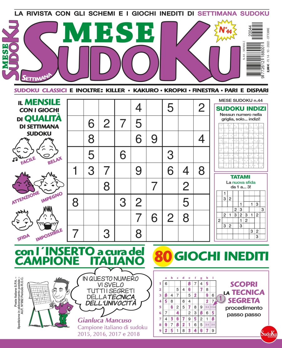 Copertina Settimana Sudoku Mese n.44