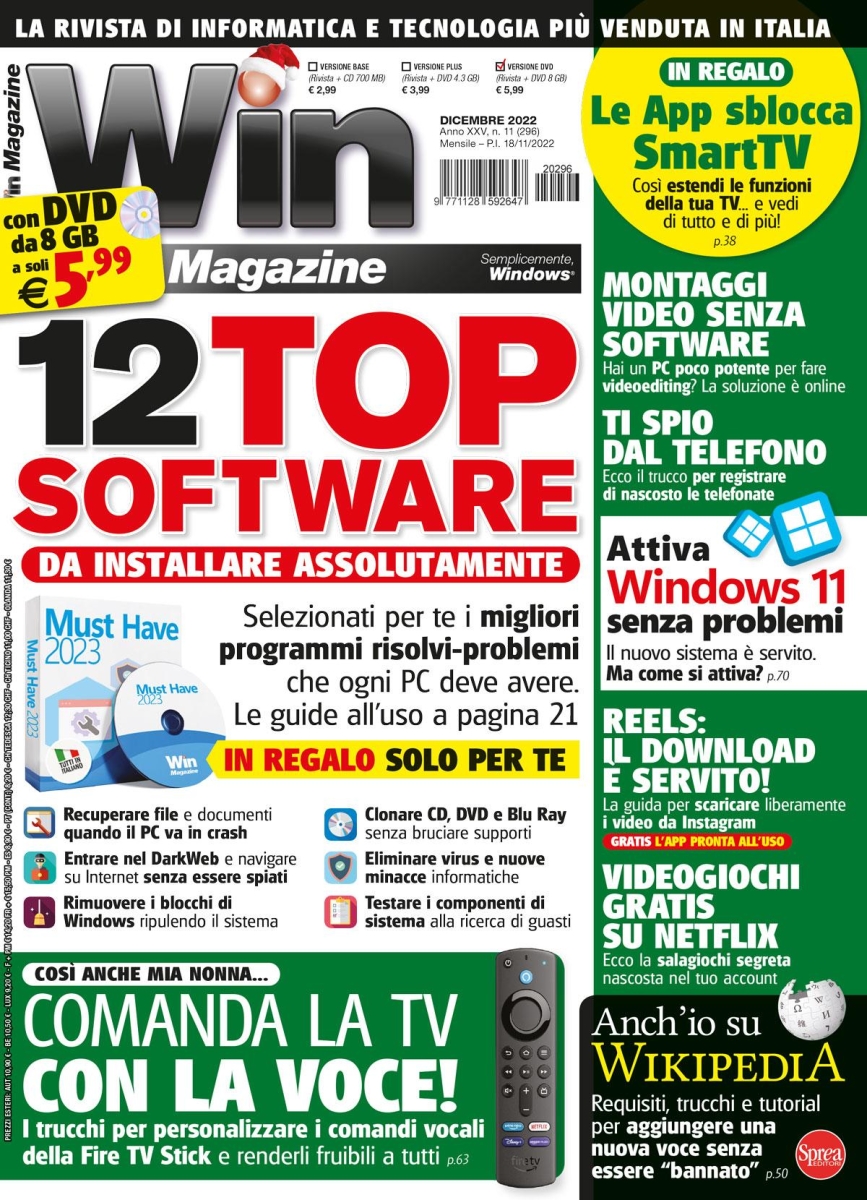 Copertina Win Magazine DVD n.296