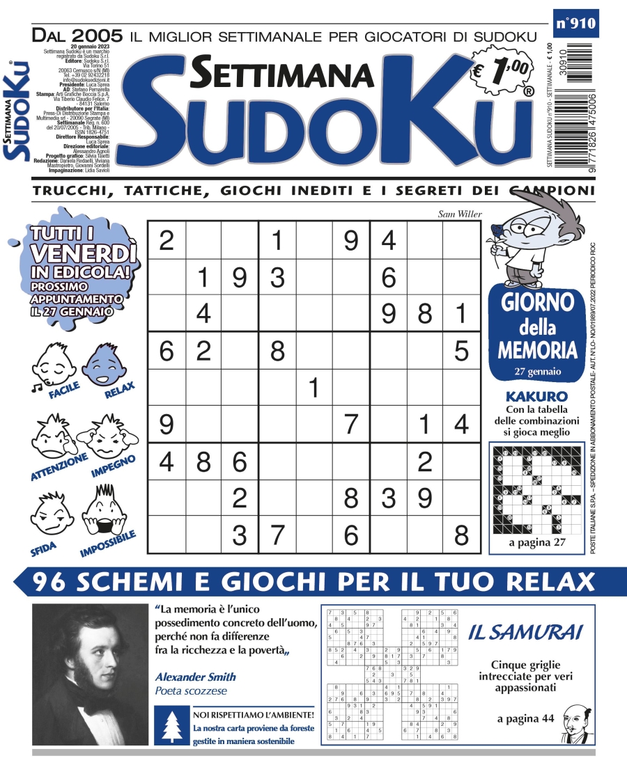 Copertina Settimana Sudoku n.910