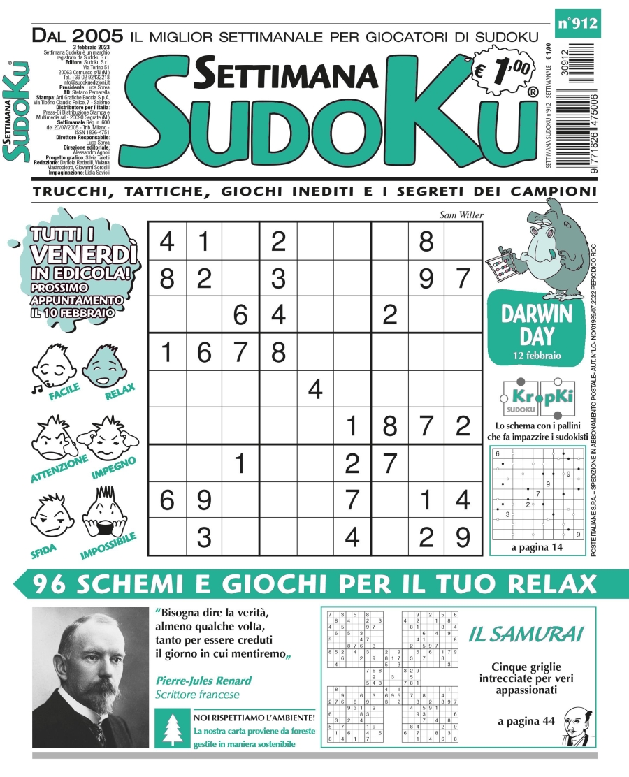 Copertina Settimana Sudoku n.912