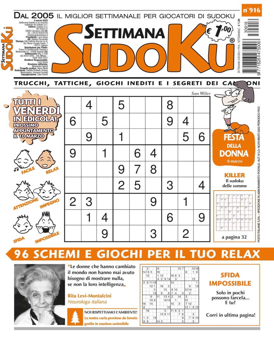 Copertina Settimana Sudoku n.916