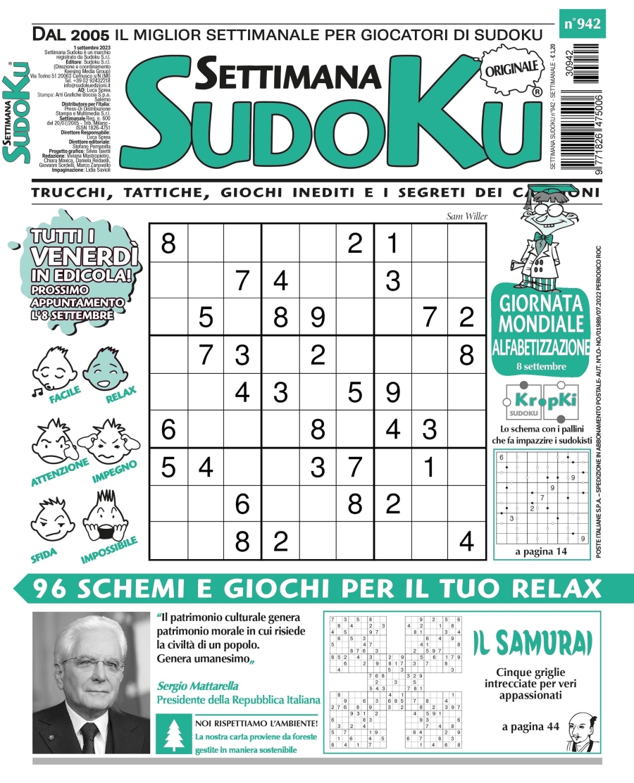 Copertina Settimana Sudoku n.942