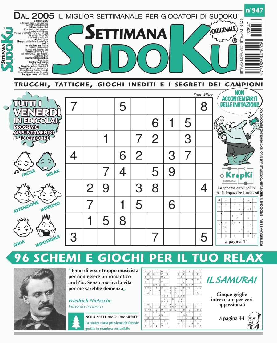 Copertina Settimana Sudoku n.947