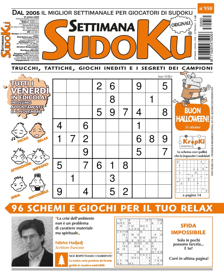 Copertina Settimana Sudoku n.950