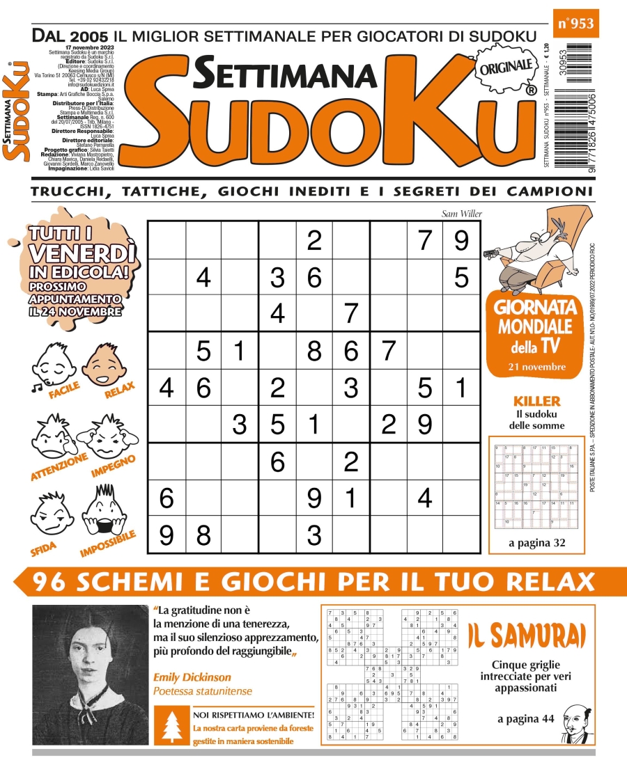 Copertina Settimana Sudoku n.953