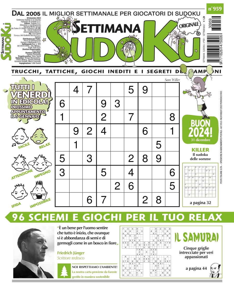 Copertina Settimana Sudoku n.959