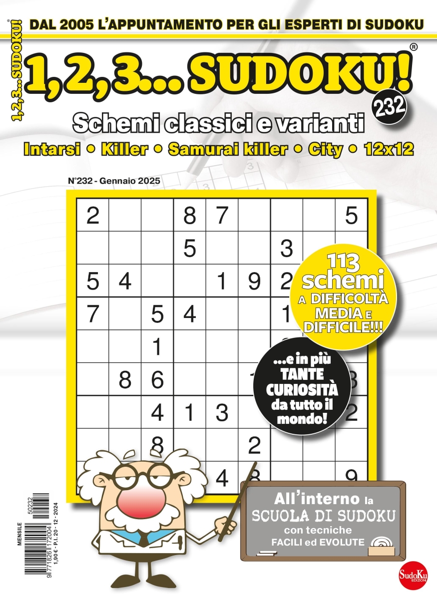 Copertina 1,2,3 Sudoku n.232