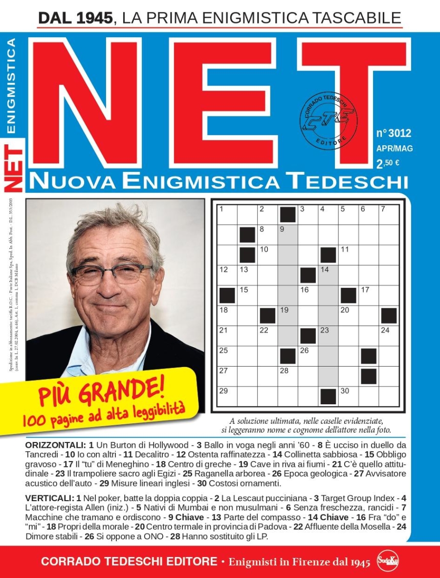 Copertina Nuova Enigmistica Tedeschi n.3012