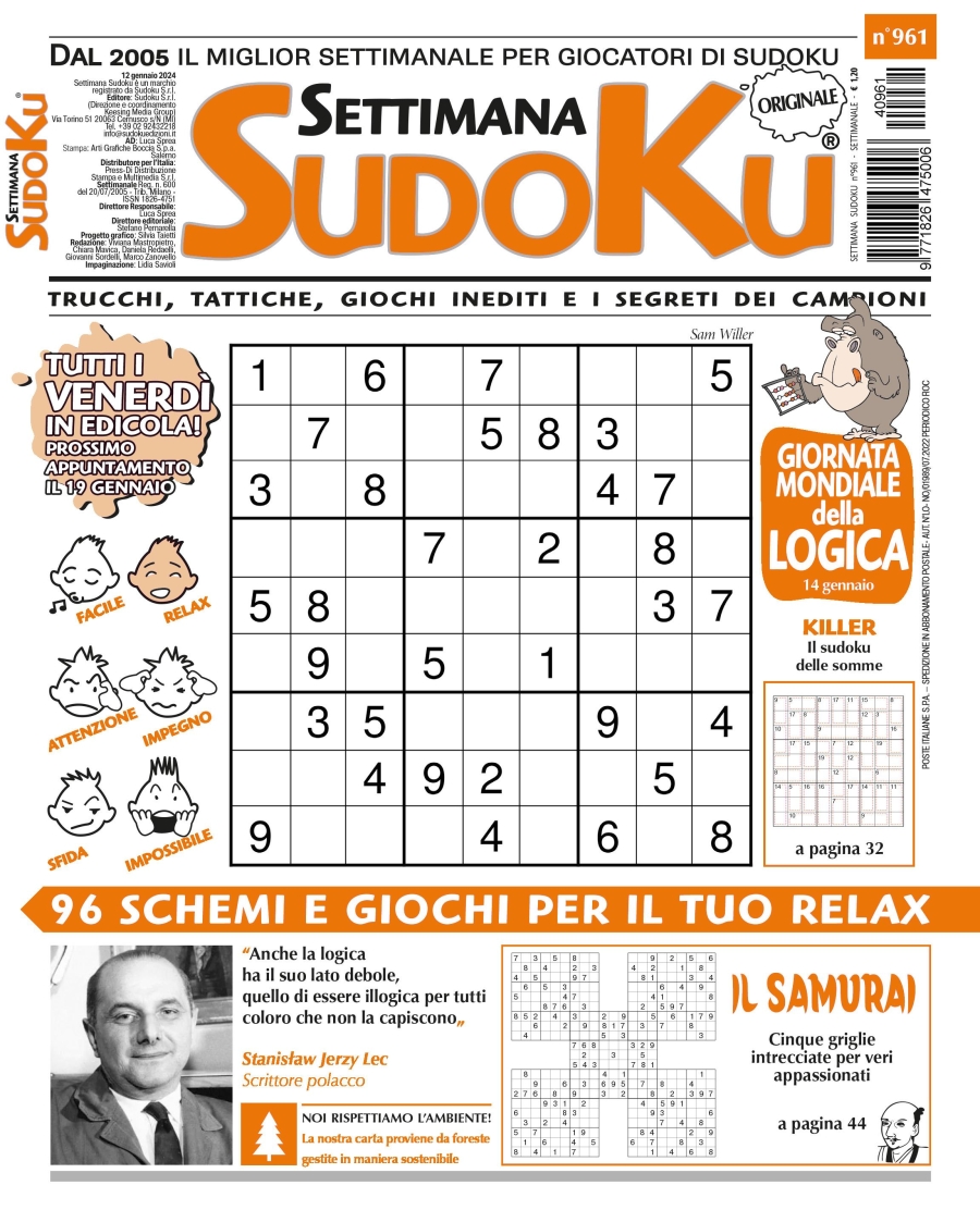 Copertina Settimana Sudoku n.961