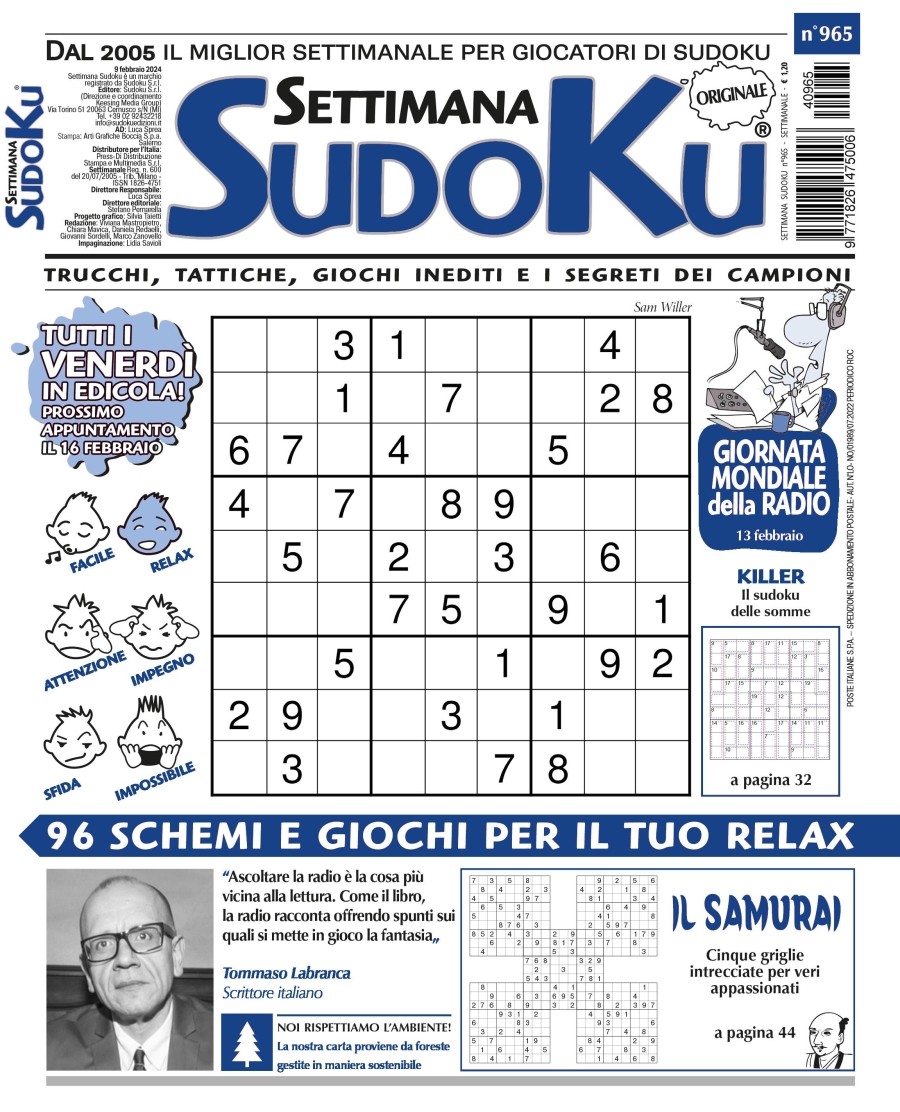 Copertina Settimana Sudoku n.965