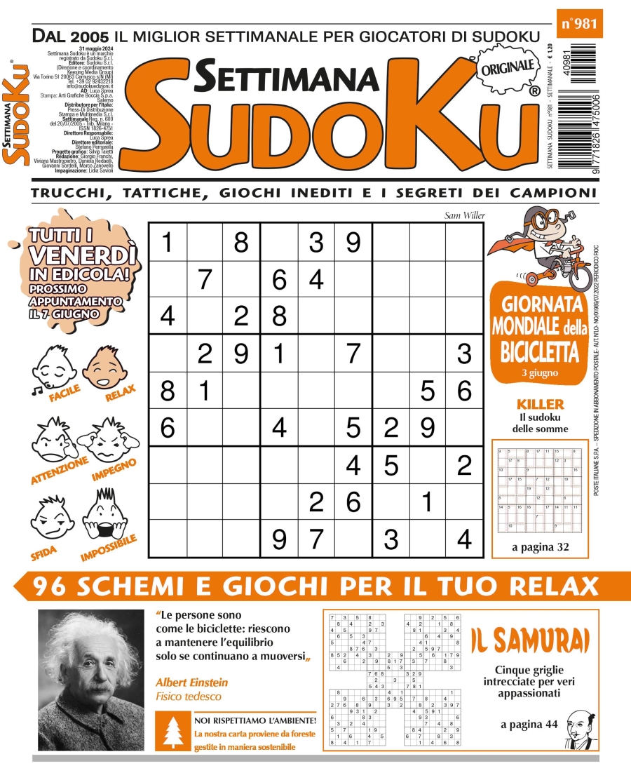Copertina Settimana Sudoku n.981