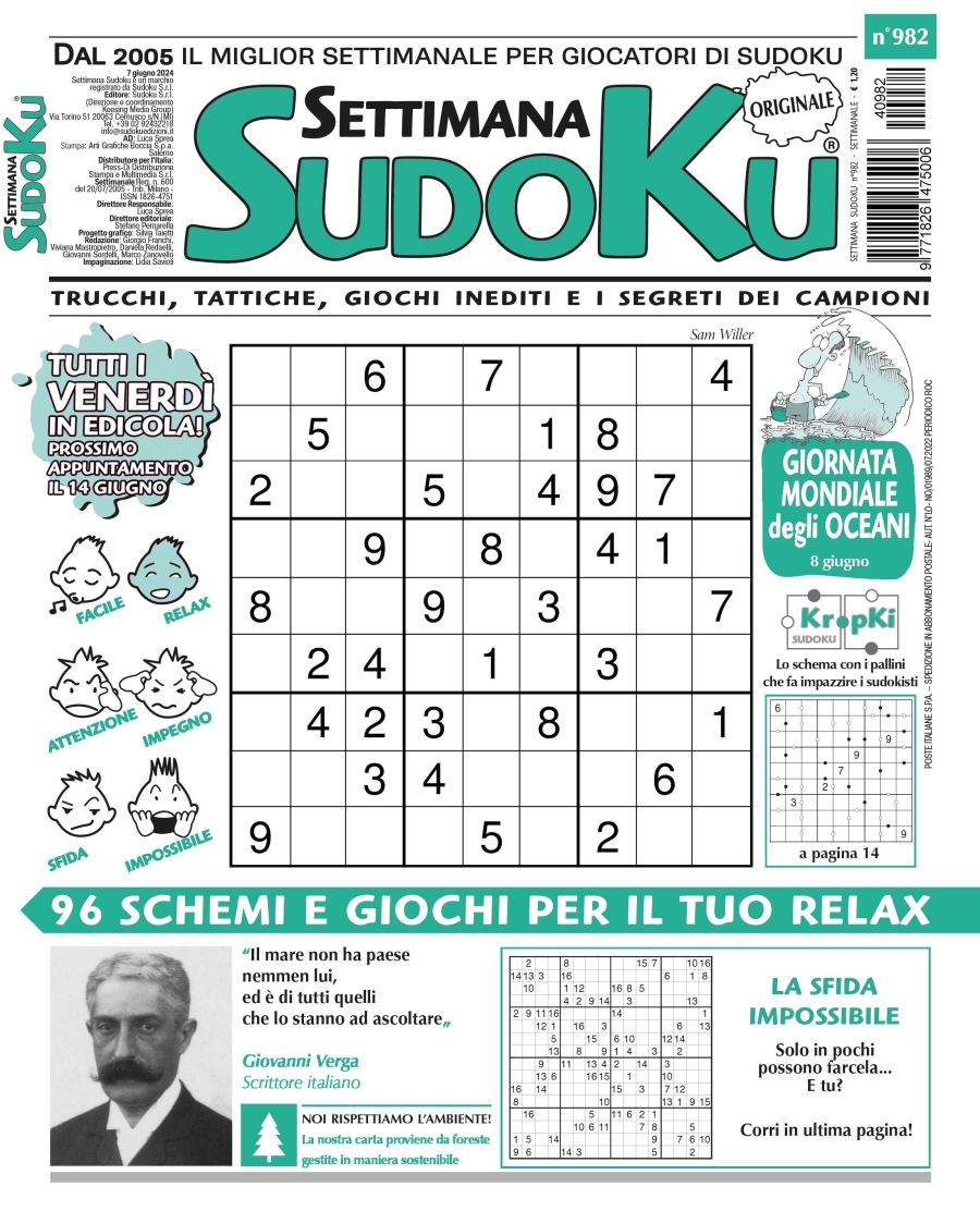 Copertina Settimana Sudoku n.982