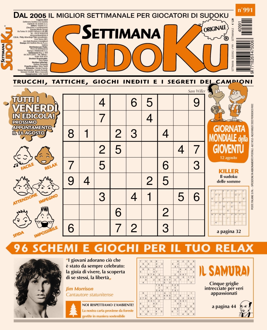 Copertina Settimana Sudoku n.991