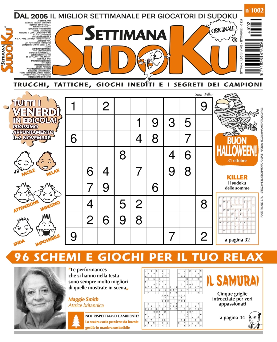 Copertina Settimana Sudoku n.1002