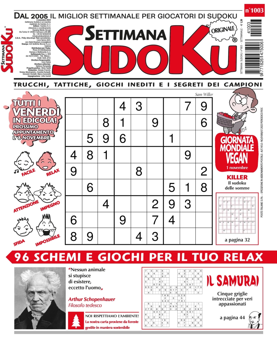 Copertina Settimana Sudoku n.1003