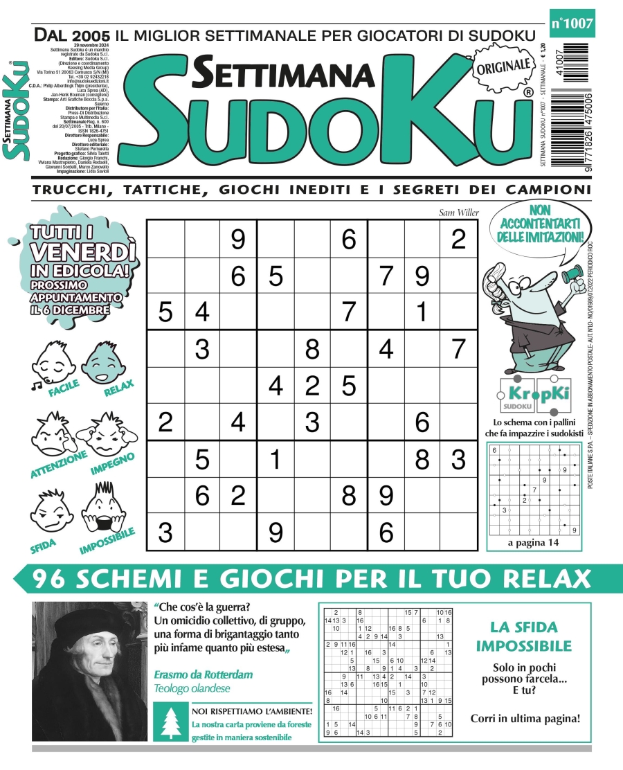 Copertina Settimana Sudoku n.1007