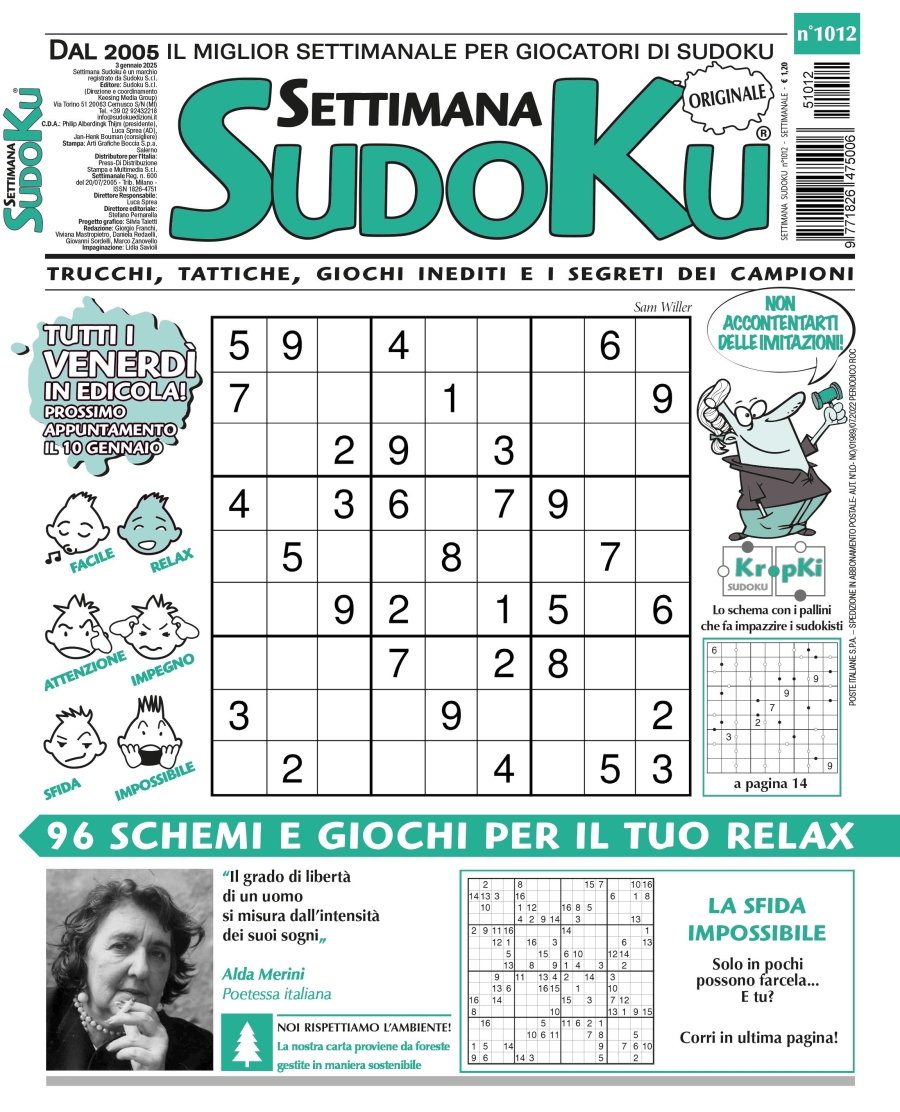 Copertina Settimana Sudoku n.1012