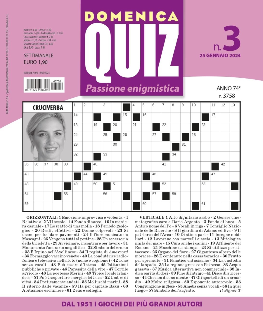 Copertina Domenica Quiz n.3758