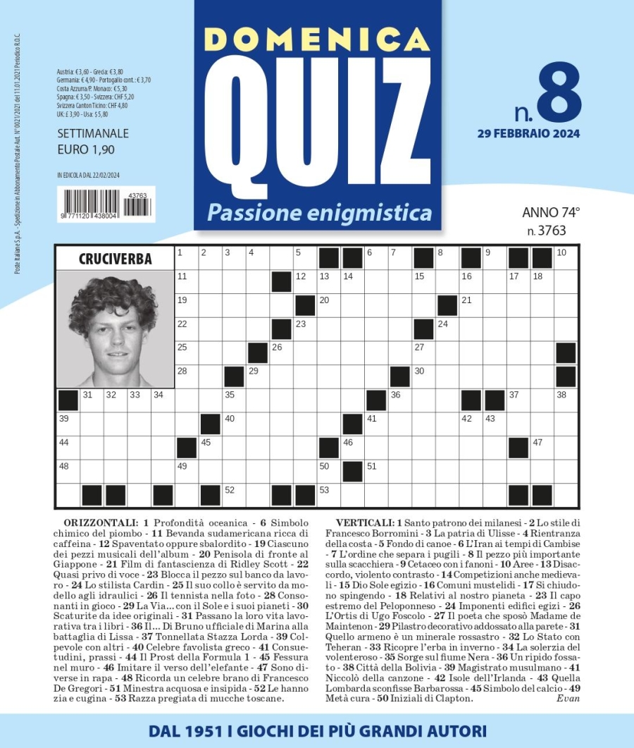 Copertina Domenica Quiz n.3763