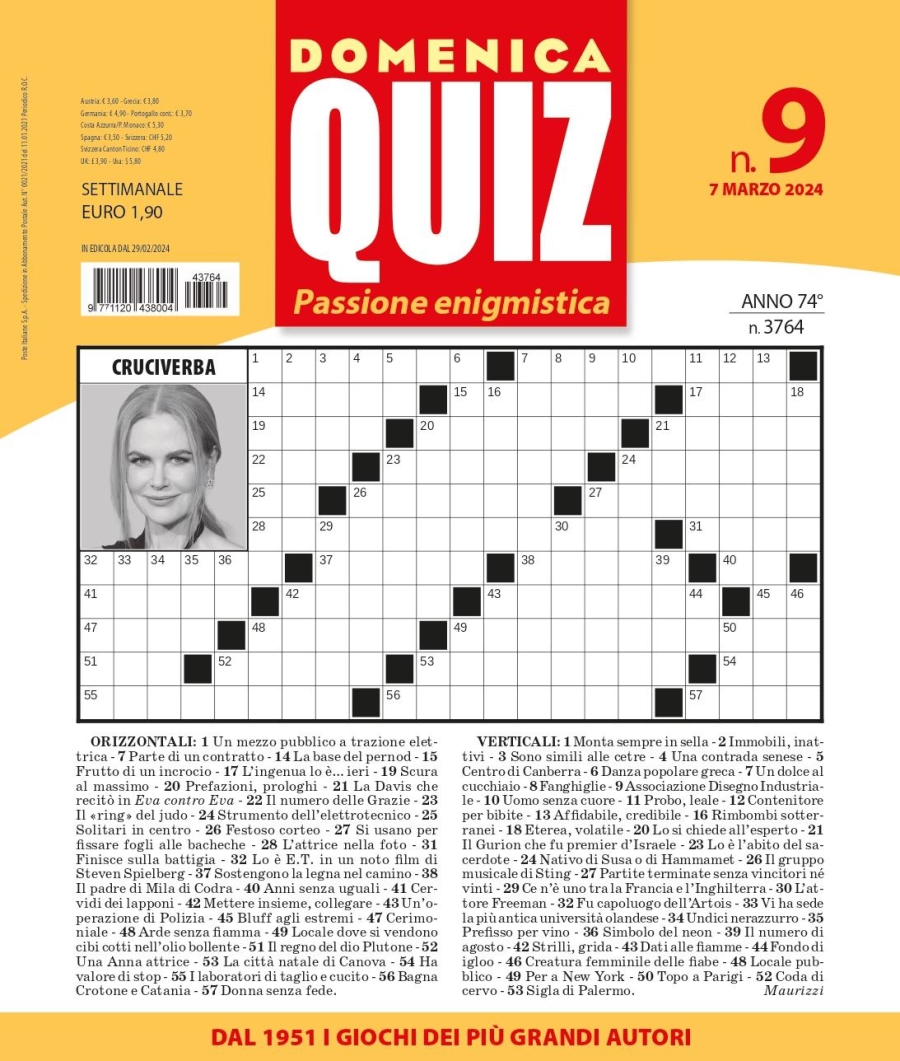 Copertina Domenica Quiz n.3764