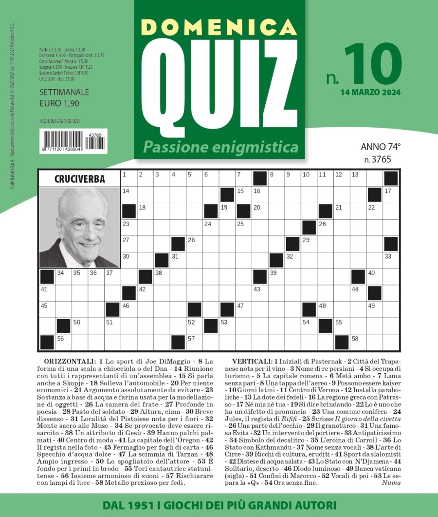 Copertina Domenica Quiz n.3765