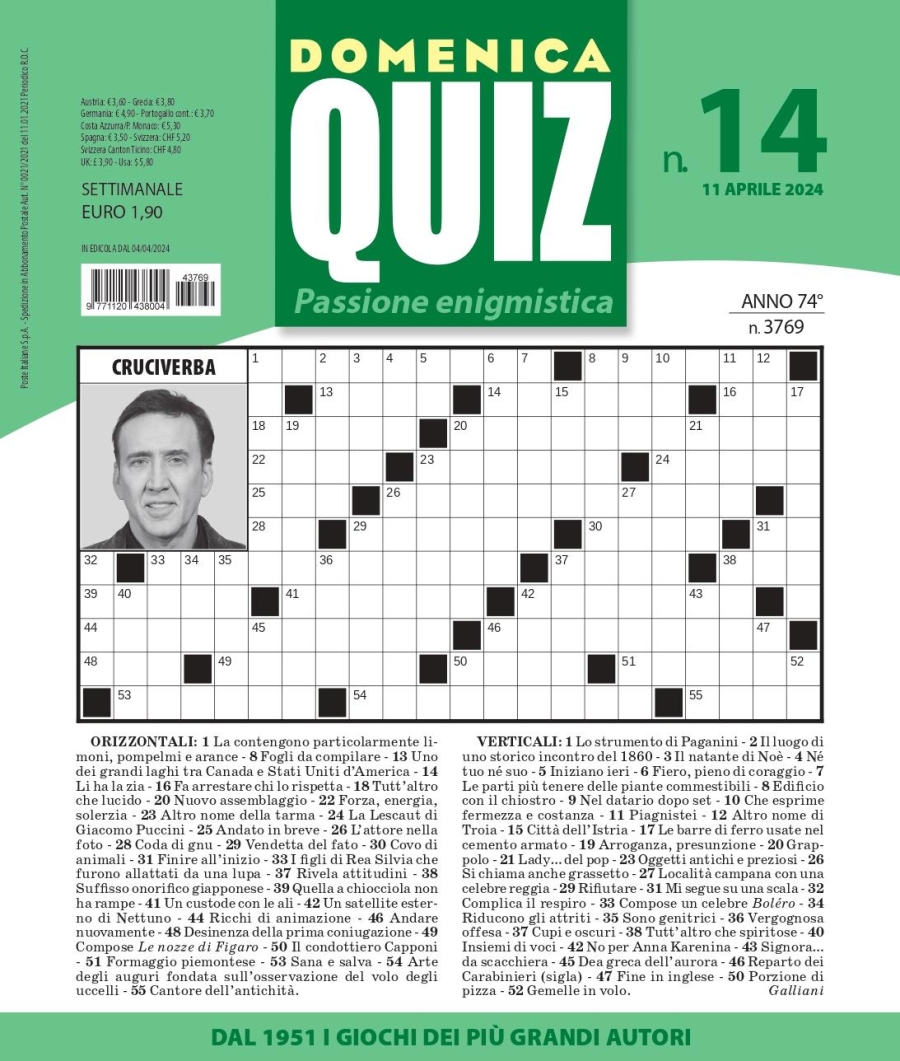 Copertina Domenica Quiz n.3769