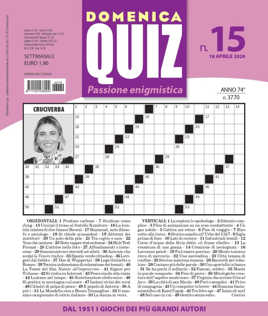 Copertina Domenica Quiz n.3770