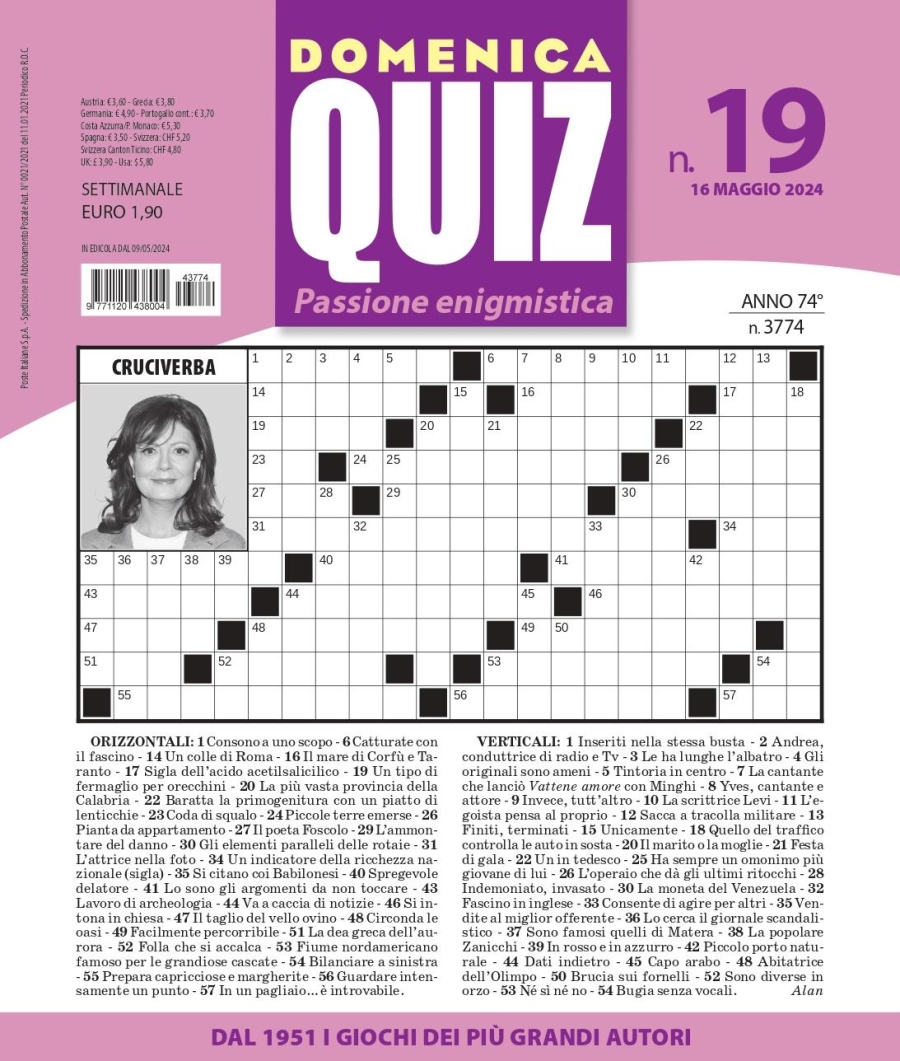 Copertina Domenica Quiz n.3774
