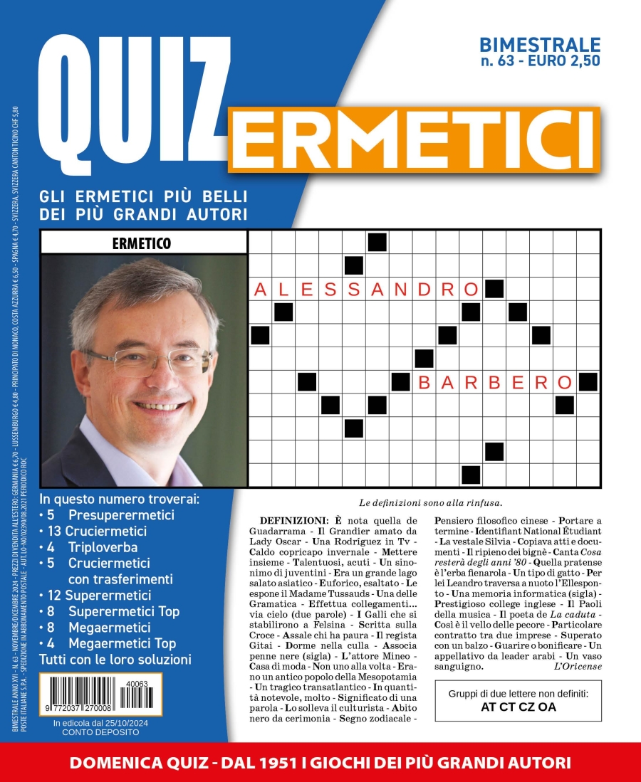 Copertina Quiz Ermetici n.63