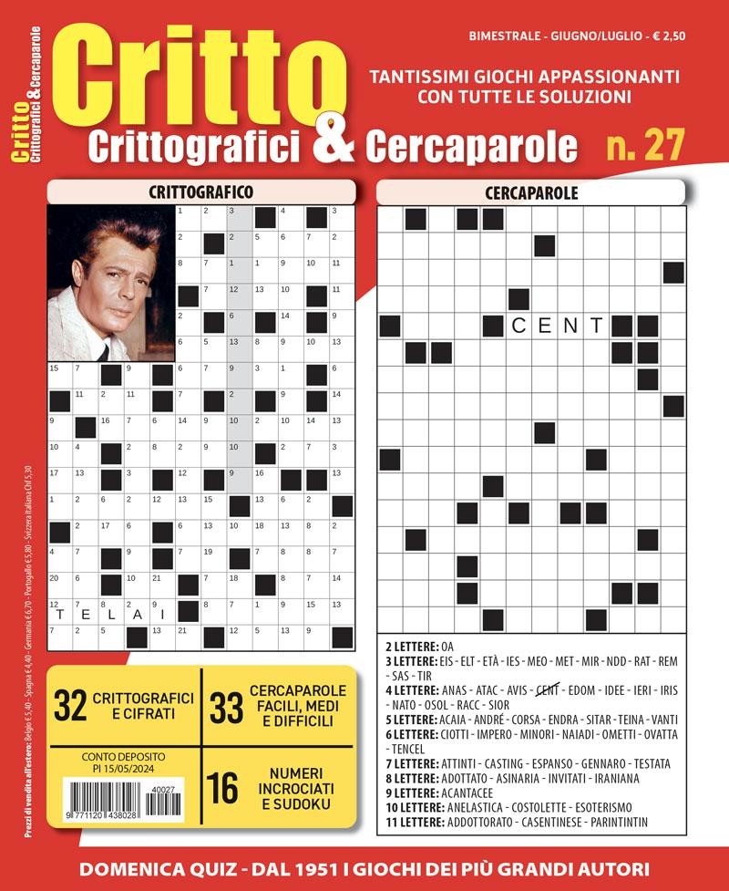 Copertina Crittografici e Cercaparole n.27