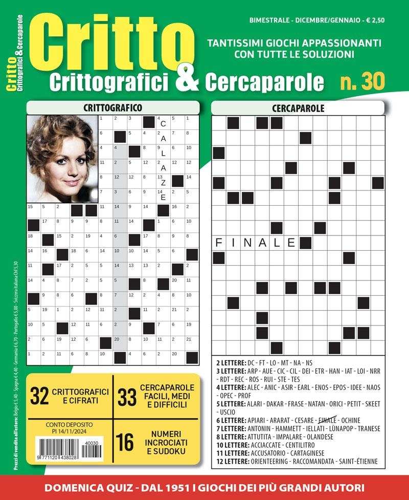 Copertina Crittografici e Cercaparole n.30